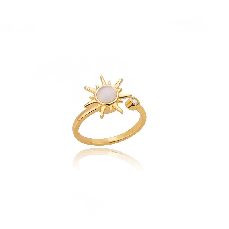 Radiant Sun Rise Ring Gold