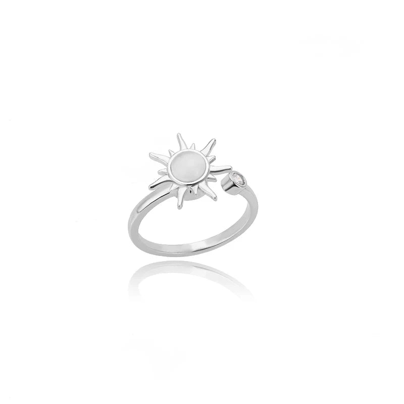 Radiant Sun Rise Ring Silver